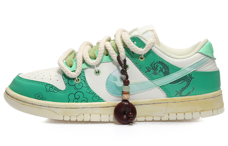 Buy [Kasut Tersuai] Nike Dunk Low Retro 'Ink Dragon Peace Buckle' DJ6188-100(Team10-男款祥龙纹墨绿)