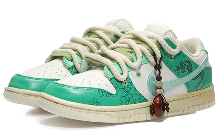 Lookbook [Kasut Tersuai] Nike Dunk Low Retro 'Ink Dragon Peace Buckle' DJ6188-100(Team10-男款祥龙纹墨绿)
