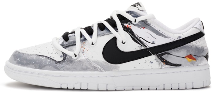 【定制球鞋】Nike Dunk Low Retro 水墨丹青 中國風 解構鞋帶 手繪噴繪 低幫 板鞋 男款 黑色 Buy 【定制球鞋】Nike Dunk Low Retro 水墨丹青 中國風 解構鞋帶 手繪噴繪 低幫 板鞋 男款 黑色