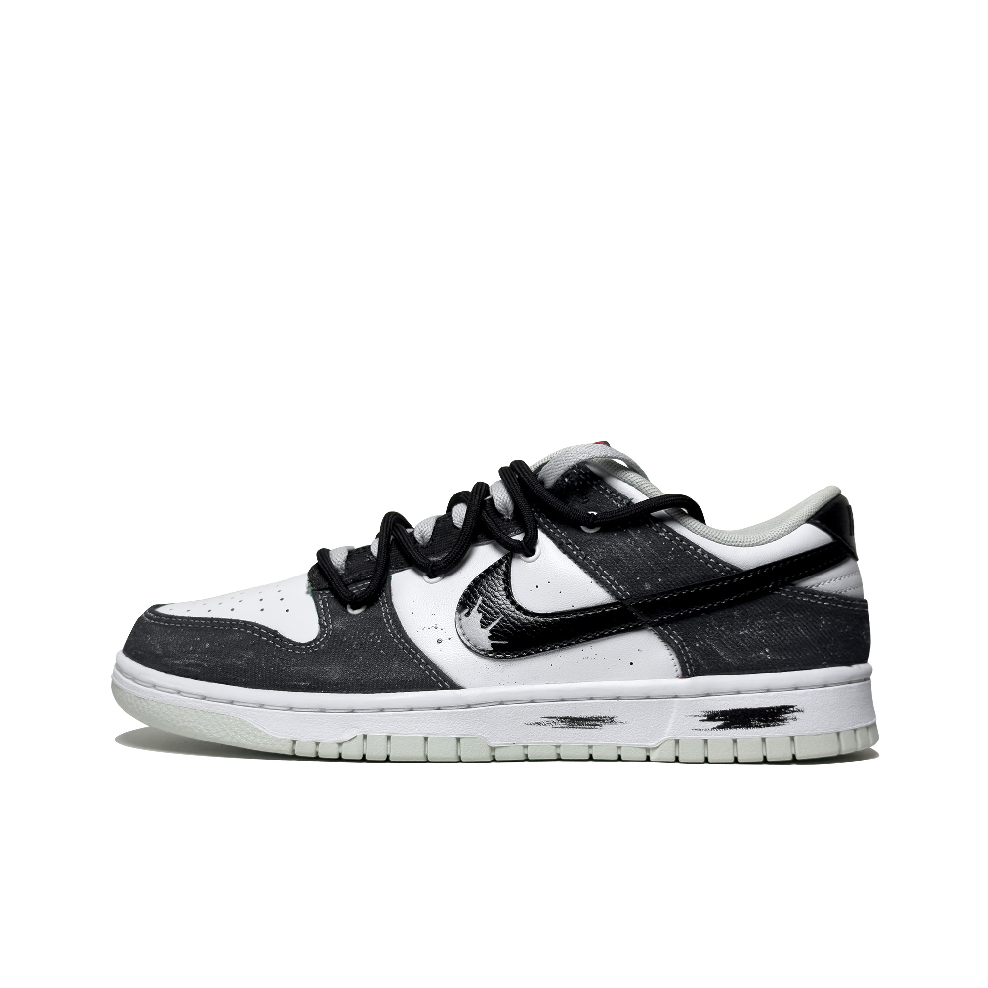 [Custom Shoes] Nike Dunk Low Retro 'Ink Splatter Black White Grey'