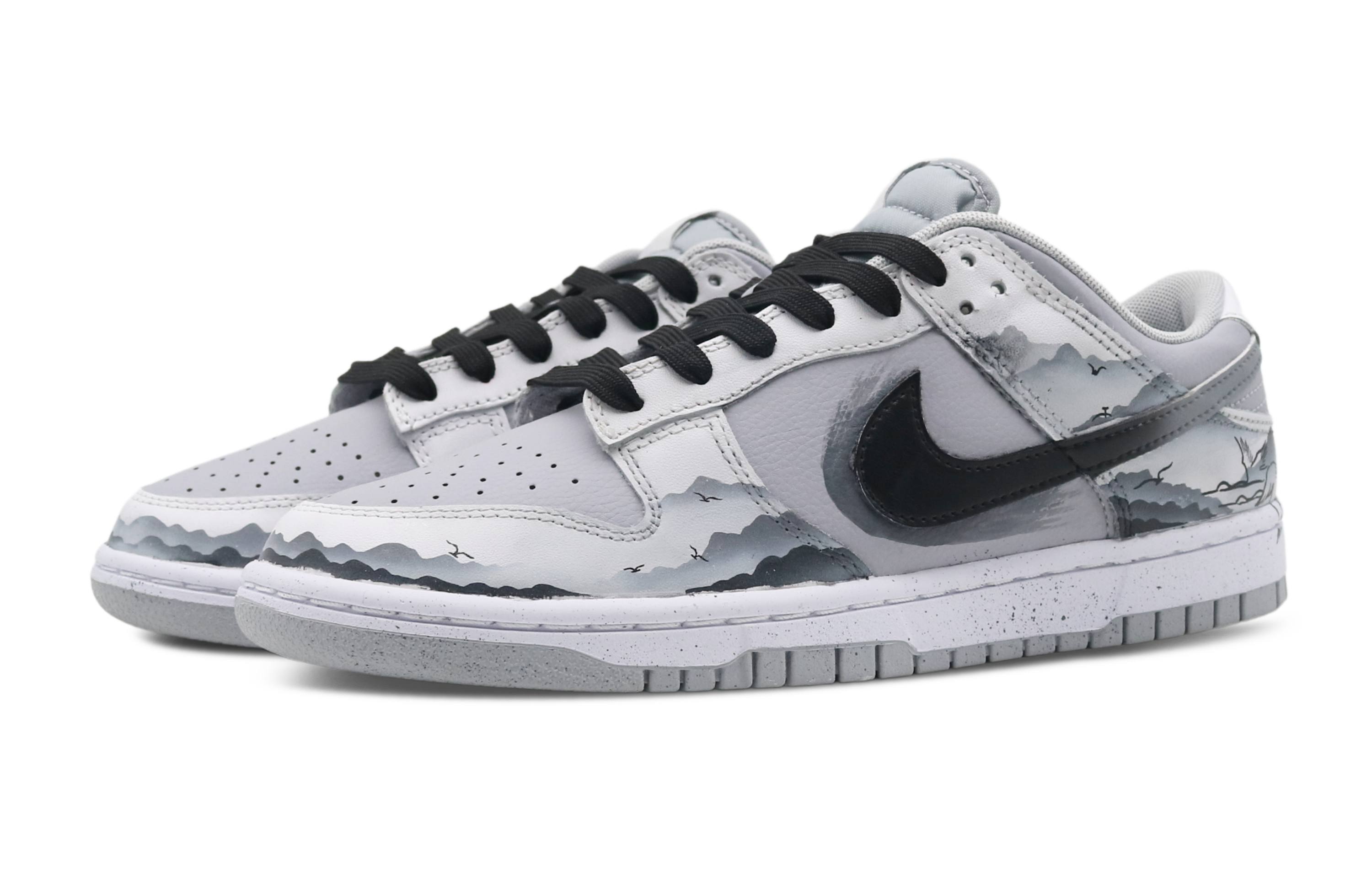 Lookbook Zapatillas Nike Dunk Low Retro 'Paisaje Lavado a Tinta' DJ6188-003(Team8-男款闲云野鹤黑白灰)