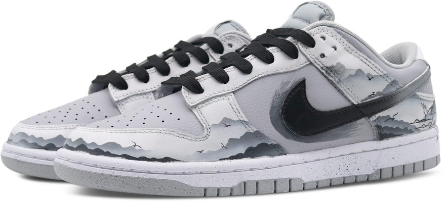 ナイキ ダンク ロー レトロ "水墨山水" (カスタム) DJ6188-003(Team8-男款闲云野鹤黑白灰) Lookbook ナイキ ダンク ロー レトロ "水墨山水" (カスタム) DJ6188-003(Team8-男款闲云野鹤黑白灰)