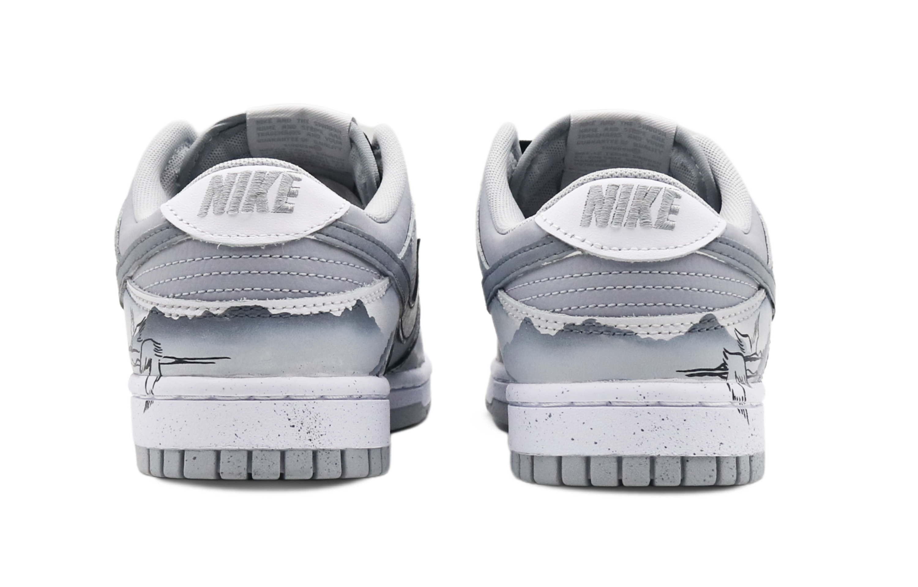 Shop Zapatillas Nike Dunk Low Retro 'Paisaje Lavado a Tinta' DJ6188-003(Team8-男款闲云野鹤黑白灰)