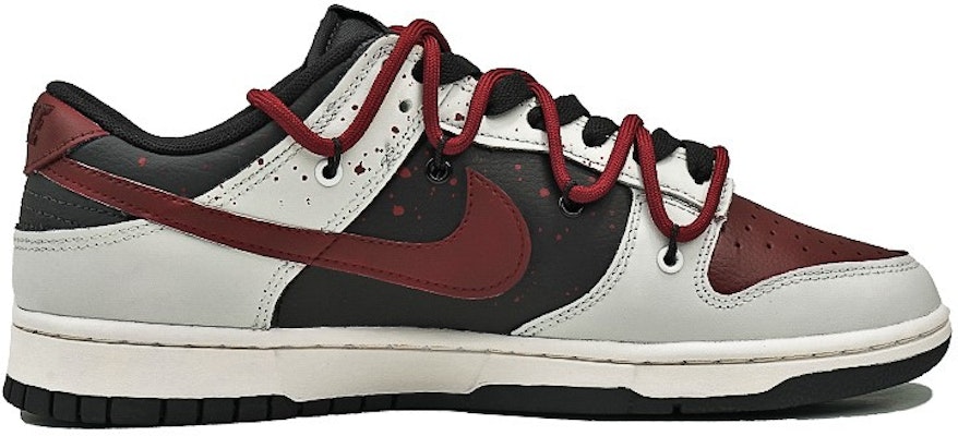【定製球鞋】 Nike Dunk Low Retro 小丑 Joker 潑墨 手繪 復古 做舊 縫線 解構鞋帶 禮物 低幫 板鞋 男款 黑白紅 Order 【定製球鞋】 Nike Dunk Low Retro 小丑 Joker 潑墨 手繪 復古 做舊 縫線 解構鞋帶 禮物 低幫 板鞋 男款 黑白紅