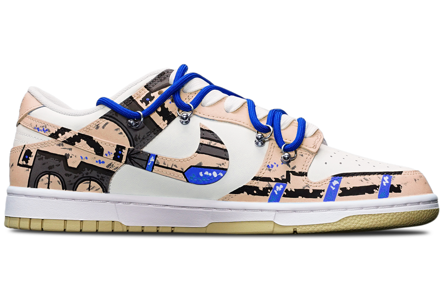 Order 나이키 덩크 로우 레트로 '카키 화이트' 커스텀 DV0833-100(TeamT-战损III卡其S-BOX)