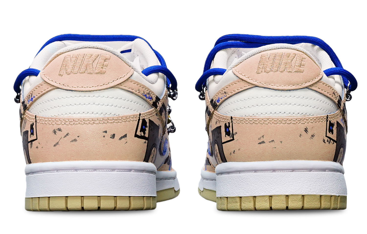 Shop 나이키 덩크 로우 레트로 '카키 화이트' 커스텀 DV0833-100(TeamT-战损III卡其S-BOX)