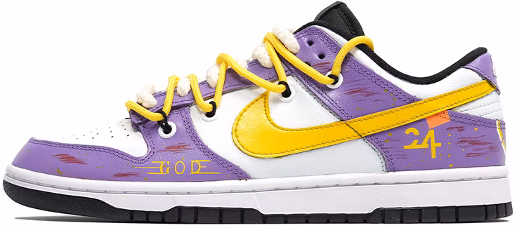 custom-shoes-nike-dunk-low-retro-lakers-distressed