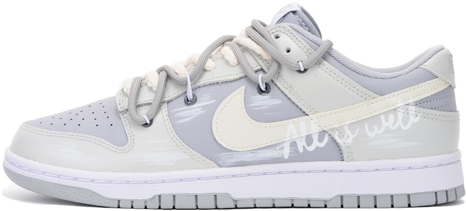 【定制球鞋】Nike Dunk Low Retro vibe風 解構 高街 低幫 板鞋 男款 淺灰 Buy 【定制球鞋】Nike Dunk Low Retro vibe風 解構 高街 低幫 板鞋 男款 淺灰
