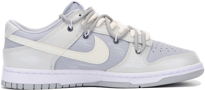 【定制球鞋】Nike Dunk Low Retro vibe風 解構 高街 低幫 板鞋 男款 淺灰 Order 【定制球鞋】Nike Dunk Low Retro vibe風 解構 高街 低幫 板鞋 男款 淺灰