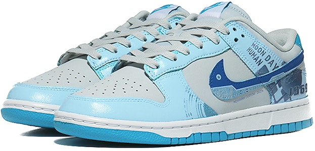 【客製化球鞋】Nike Dunk Low Retro 探月計劃 未來科技 防滑減震耐磨 低筒 滑板鞋 男款 藍灰色 Lookbook 【客製化球鞋】Nike Dunk Low Retro 探月計劃 未來科技 防滑減震耐磨 低筒 滑板鞋 男款 藍灰色