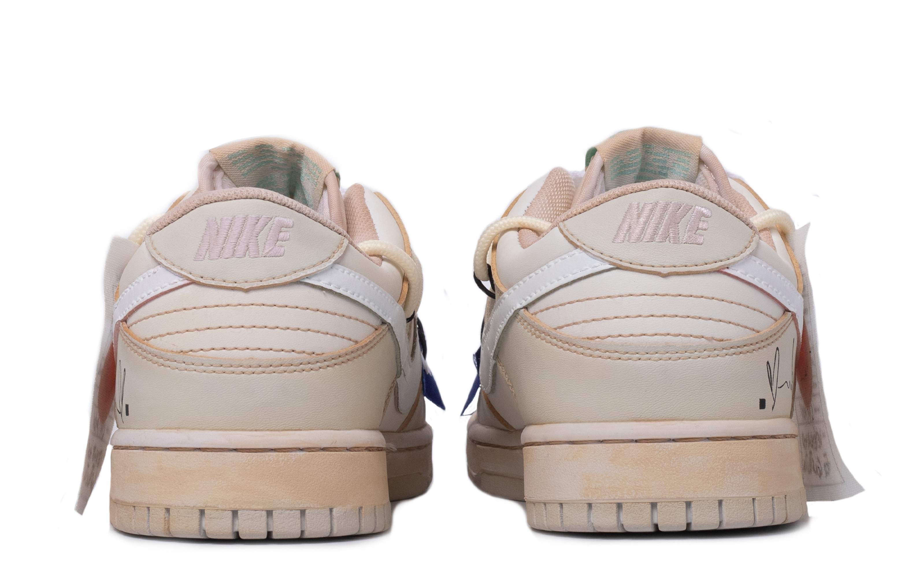 Shop 【定制鞋款】Nike Dunk Low 复古款‘荔枝白’ DH9765-100(TeamM-女款浸染往事荔肉白)