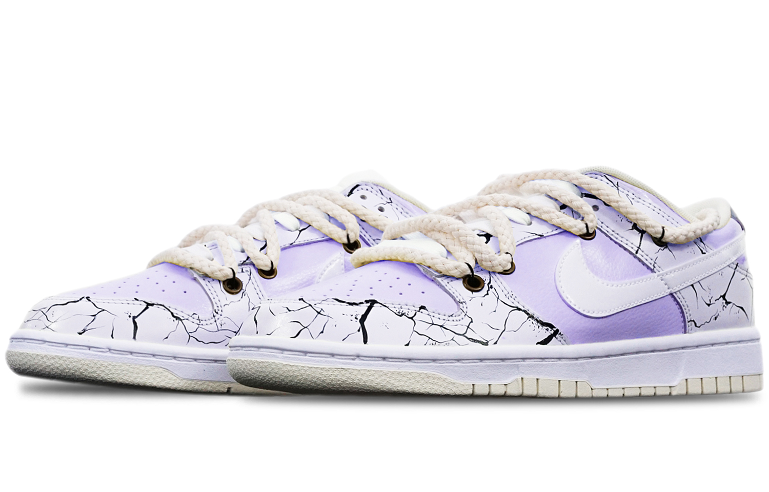 Lookbook カスタムシューズ] ナイキ ダンク ロー レトロ 'マカロン ピンク-パープル-ホワイト' DJ6188-100(TeamT-爆裂纹粉紫白S-BOX)