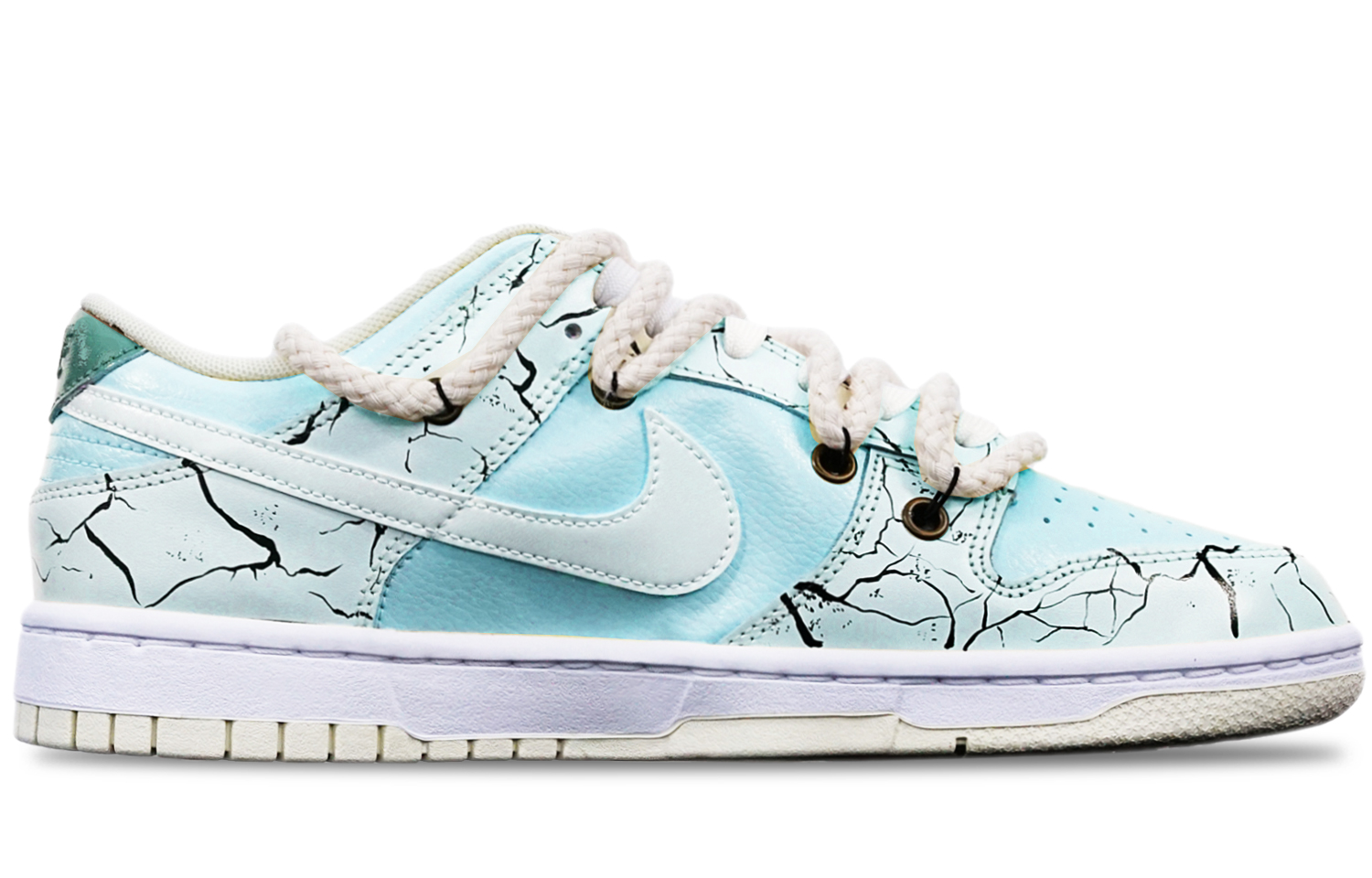 Order [定制鞋] 耐克Dunk低帮复古'马卡龙粉蓝白' DJ6188-100(TeamT-爆裂纹粉蓝白S-BOX)
