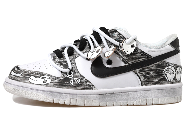 Buy Zapatillas Nike Dunk Low Retro 'Máscara Vintage Negro Blanco' DJ6188-101(Team拾玖-面具男S-BOX)