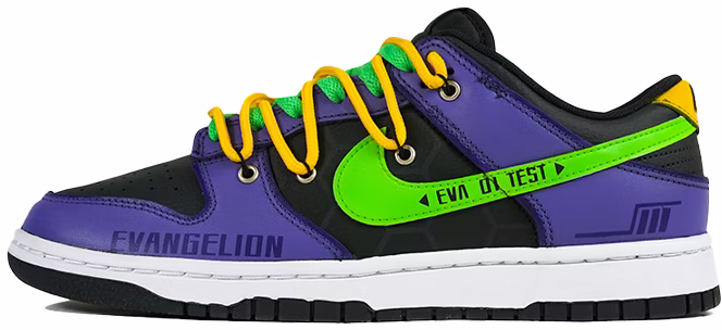 custom-shoes-nike-dunk-low-retro-mecha-vibe-deconstructed-dual-shoelaces-purple-green