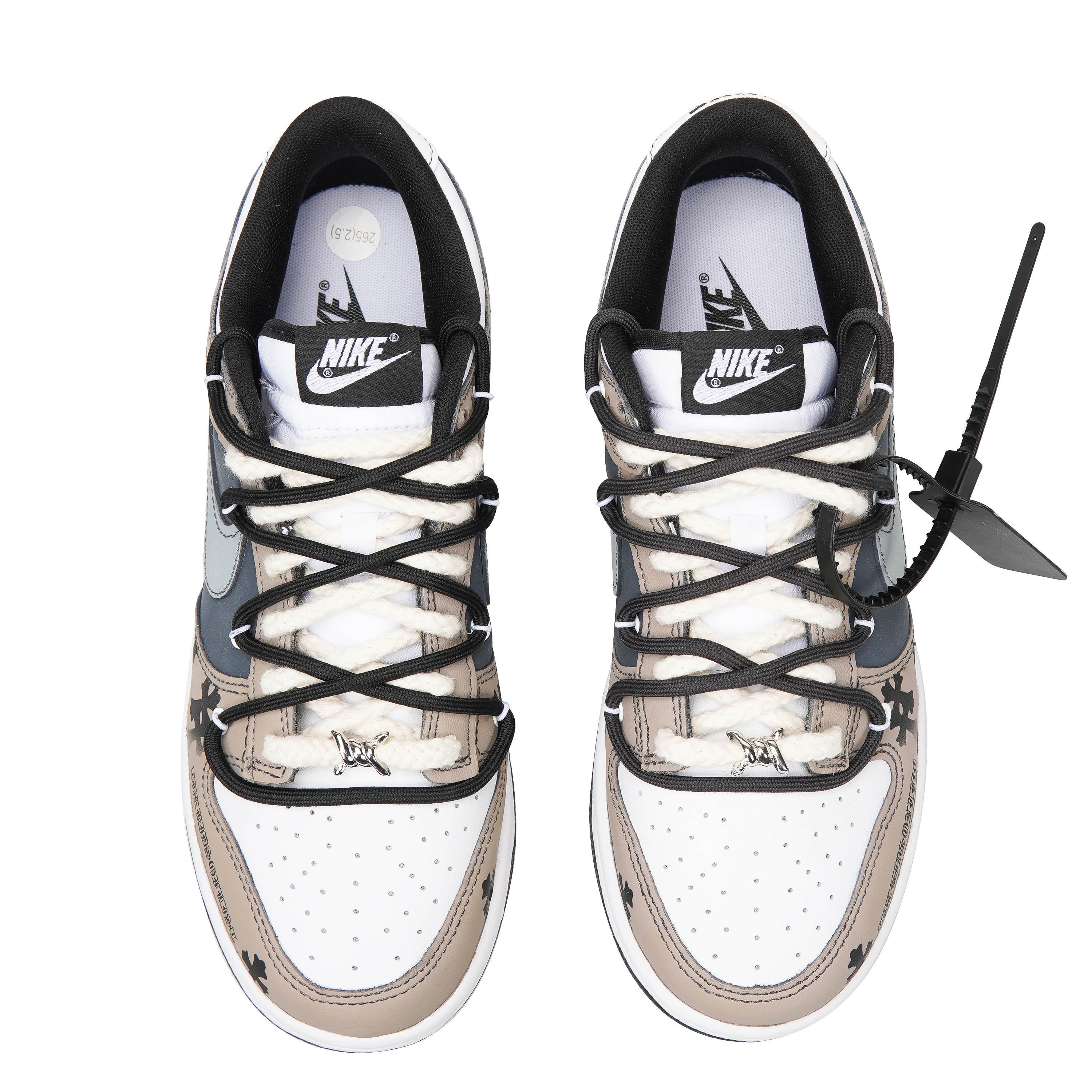 Purchase [Sepatu Custom] Nike Dunk Low Retro 'Medieval Goth Duri Hitam-Kopi' DD1391-100(Teamp-哥特十字架黑咖男款BOX)