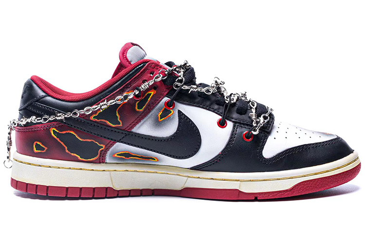 Order [定制鞋] 耐克Dunk低帮复古 '中灰/校红' DD1391-002(Team1-男款燃烧做旧黑脚趾)