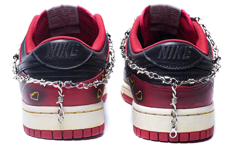 Purchase [定制鞋] 耐克Dunk低帮复古 '中灰/校红' DD1391-002(Team1-男款燃烧做旧黑脚趾)