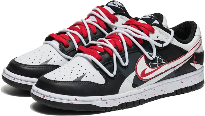 【訂製球鞋】 Nike Dunk Low Retro 野鶴製造 縱橫宇宙 邁爾斯 蜘網 潑墨 解構 低幫 板鞋 男女同款 黑紅 Lookbook 【訂製球鞋】 Nike Dunk Low Retro 野鶴製造 縱橫宇宙 邁爾斯 蜘網 潑墨 解構 低幫 板鞋 男女同款 黑紅