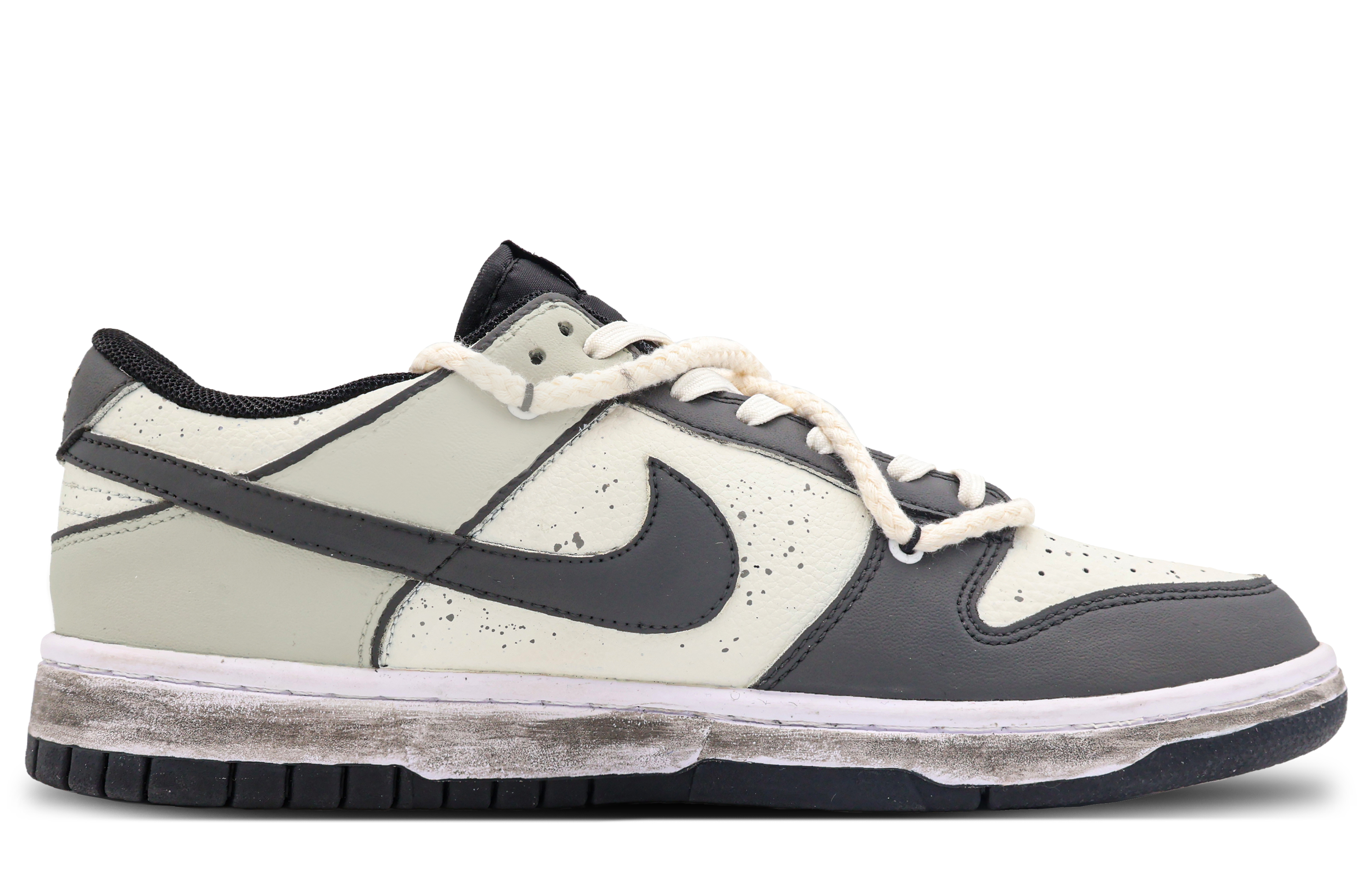 Order [Sepatu Kustom] Nike Dunk Low Retro 'Hitam Putih Abu-abu Milenium' DJ6188-002(Team53-男款千禧年代)