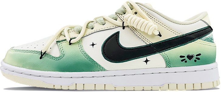 custom-shoes-nike-dunk-low-retro-mist-heart-deconstructed-green-black