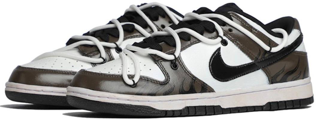 【定制球鞋】Nike Dunk 低筒復古鞋 炽熱之焰 復古風 解構做舊 情侶款 休閒鞋 男款 摩卡棕 Lookbook 【定制球鞋】Nike Dunk 低筒復古鞋 炽熱之焰 復古風 解構做舊 情侶款 休閒鞋 男款 摩卡棕