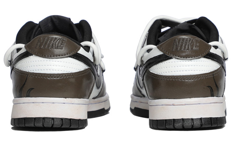 Shop 【定制球鞋】Nike Dunk 低筒復古鞋 炽熱之焰 復古風 解構做舊 情侶款 休閒鞋 男款 摩卡棕