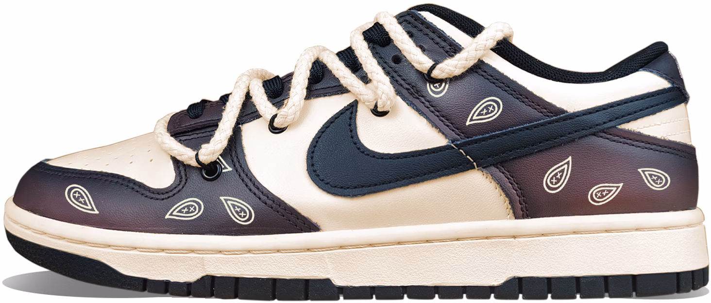 custom-shoes-nike-dunk-low-retro-mocha-brown-paisley