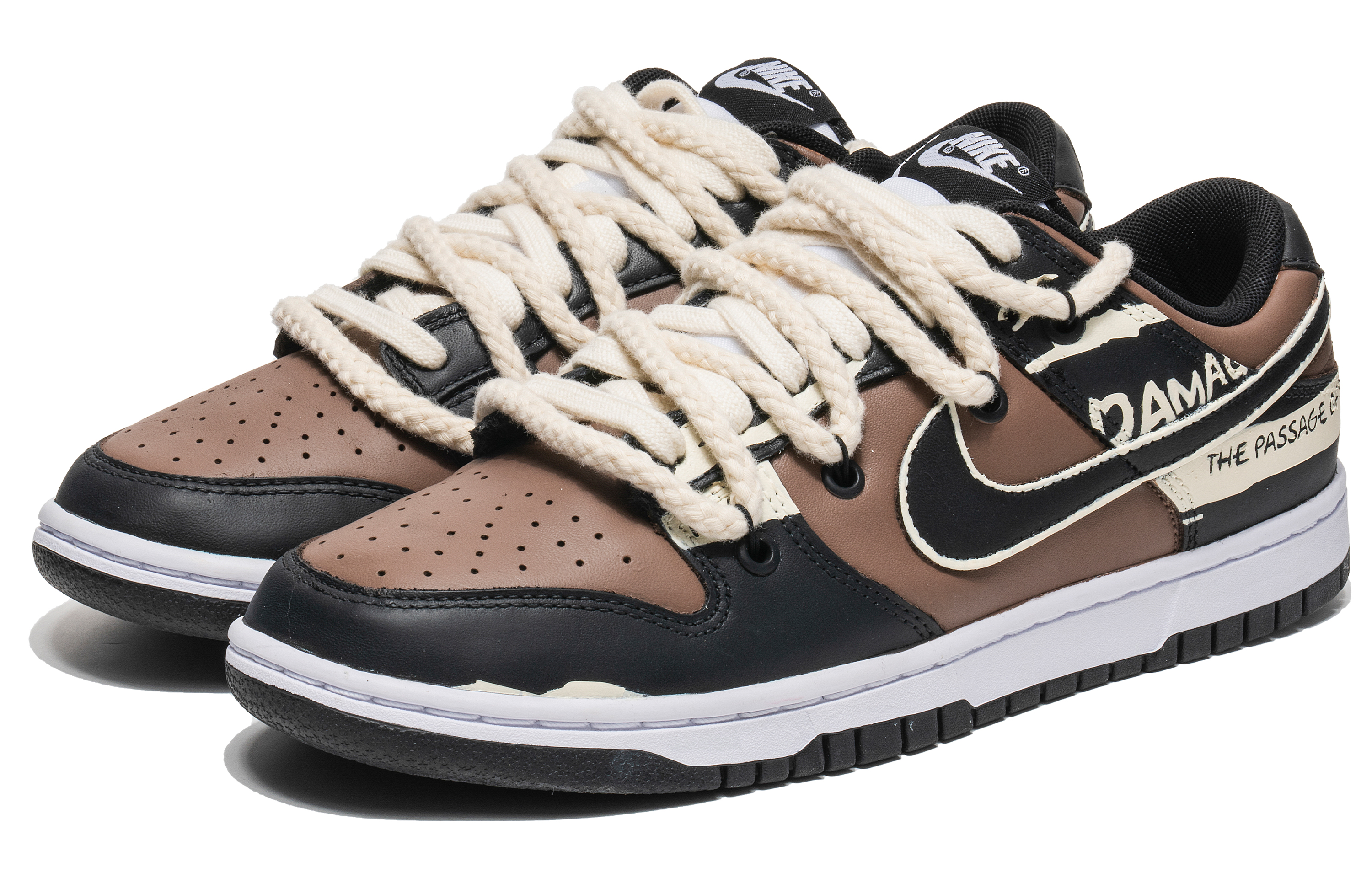 Lookbook [カスタムシューズ] ナイキ ダンク ロー レトロ 'モカ デコンストラクテッド' DD1391-100(TeamB-时空旅客黑棕)