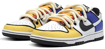 【定製球鞋】 Nike Dunk Low Retro 蒙德里安 噴繪手繪 解構鞋帶 藝術家主題定製 低幫 板鞋 男女同款 紅黃藍 Lookbook 【定製球鞋】 Nike Dunk Low Retro 蒙德里安 噴繪手繪 解構鞋帶 藝術家主題定製 低幫 板鞋 男女同款 紅黃藍
