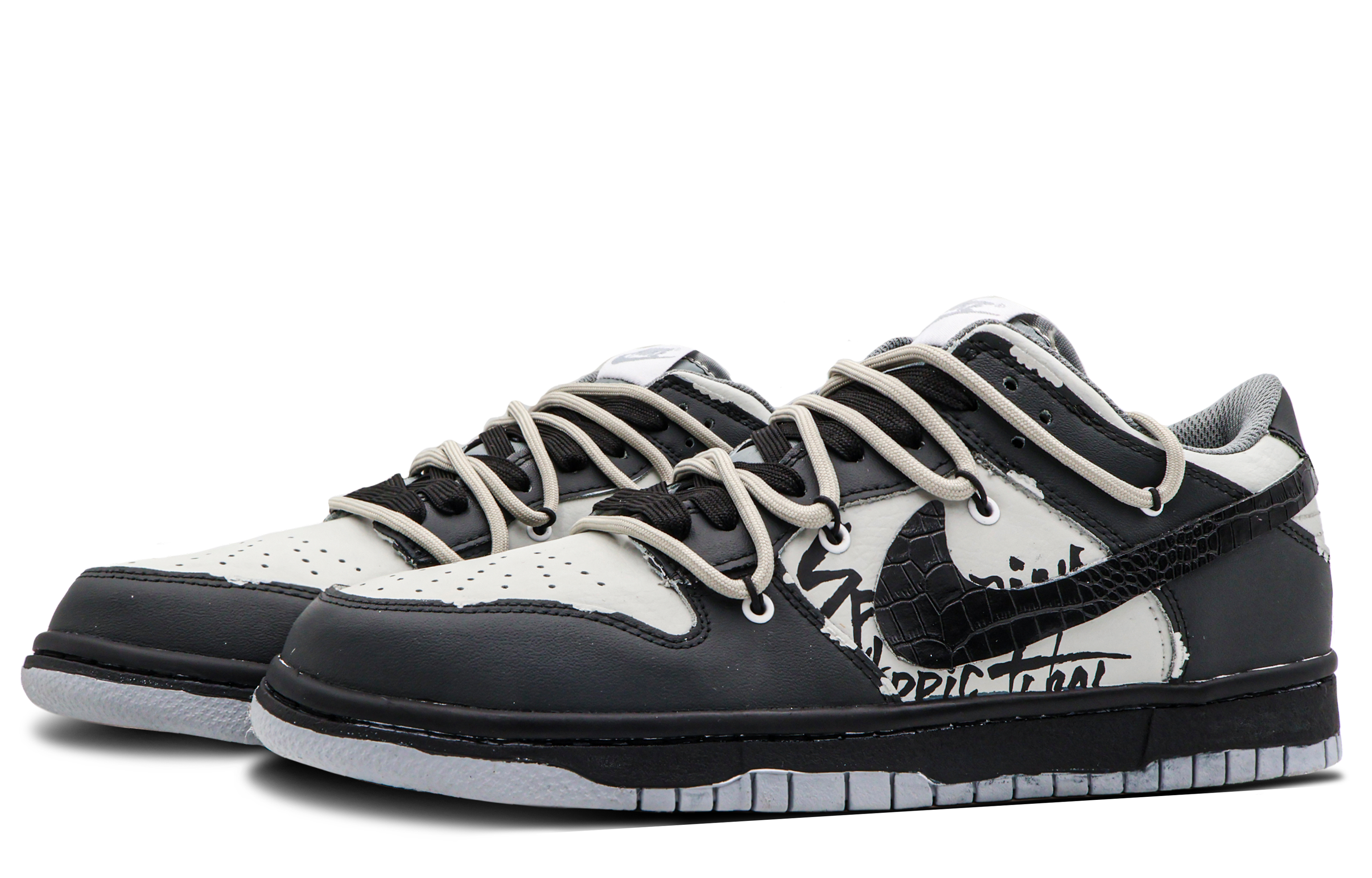 Lookbook 나이키 덩크 로우 레트로 '문라이트 그레이/브라운/화이트/블랙' (커스텀) DJ6188-003(Team53-男款心藏月光S-BOX)