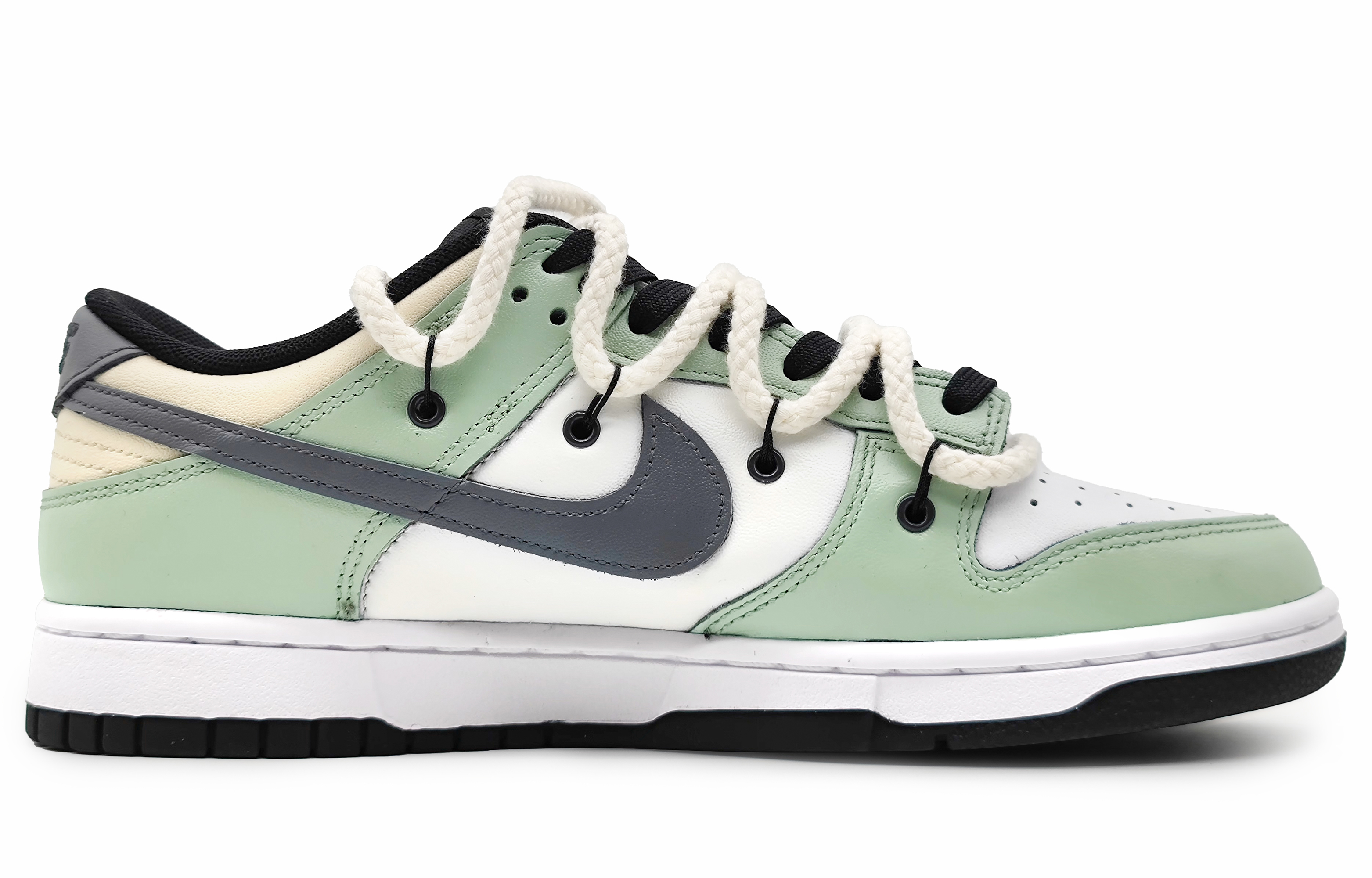 Order 【定製球鞋】Nike Dunk Low Retro 誓言之眼 解構雙鞋帶 塗鴉 莫蘭迪色彩 低筒 板鞋 男款 綠灰