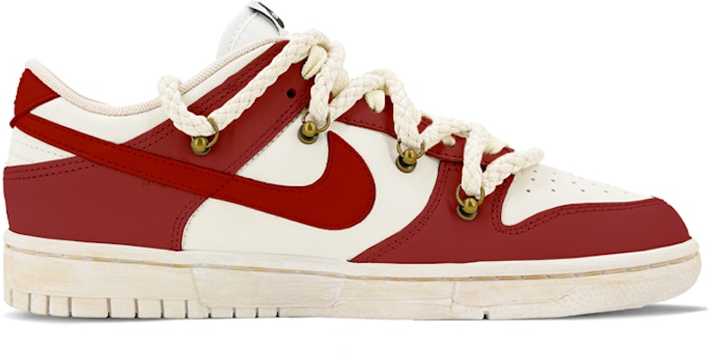 【客製化球鞋】 Nike Dunk Low Retro 漸變 解構鞋帶 風氧化做舊 聖誕限定 低筒 板鞋 男款 米紅 Order 【客製化球鞋】 Nike Dunk Low Retro 漸變 解構鞋帶 風氧化做舊 聖誕限定 低筒 板鞋 男款 米紅