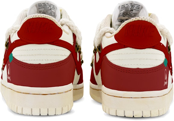 【客製化球鞋】 Nike Dunk Low Retro 漸變 解構鞋帶 風氧化做舊 聖誕限定 低筒 板鞋 男款 米紅 Shop 【客製化球鞋】 Nike Dunk Low Retro 漸變 解構鞋帶 風氧化做舊 聖誕限定 低筒 板鞋 男款 米紅