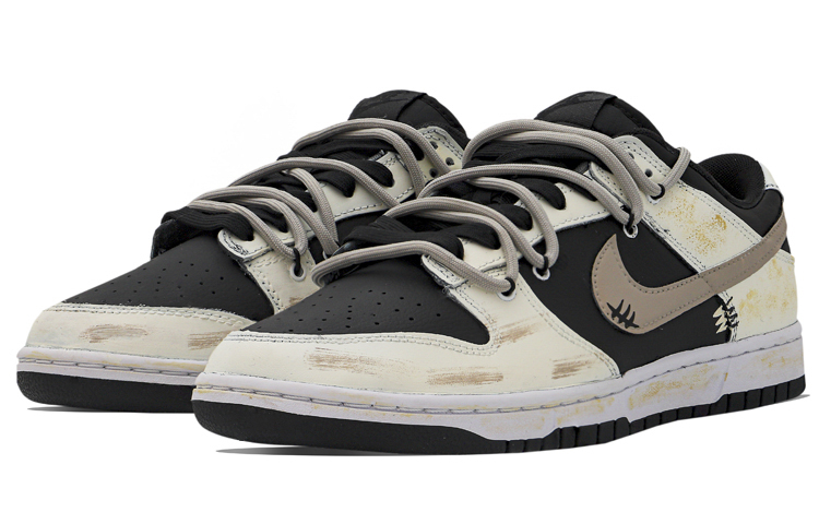 Lookbook [カスタムシューズ] ナイキダンクロー レトロ 'オキシダイズドペイント デコンストラクテッド セイルブラック' DJ6188-002(Team34-氧化油漆)