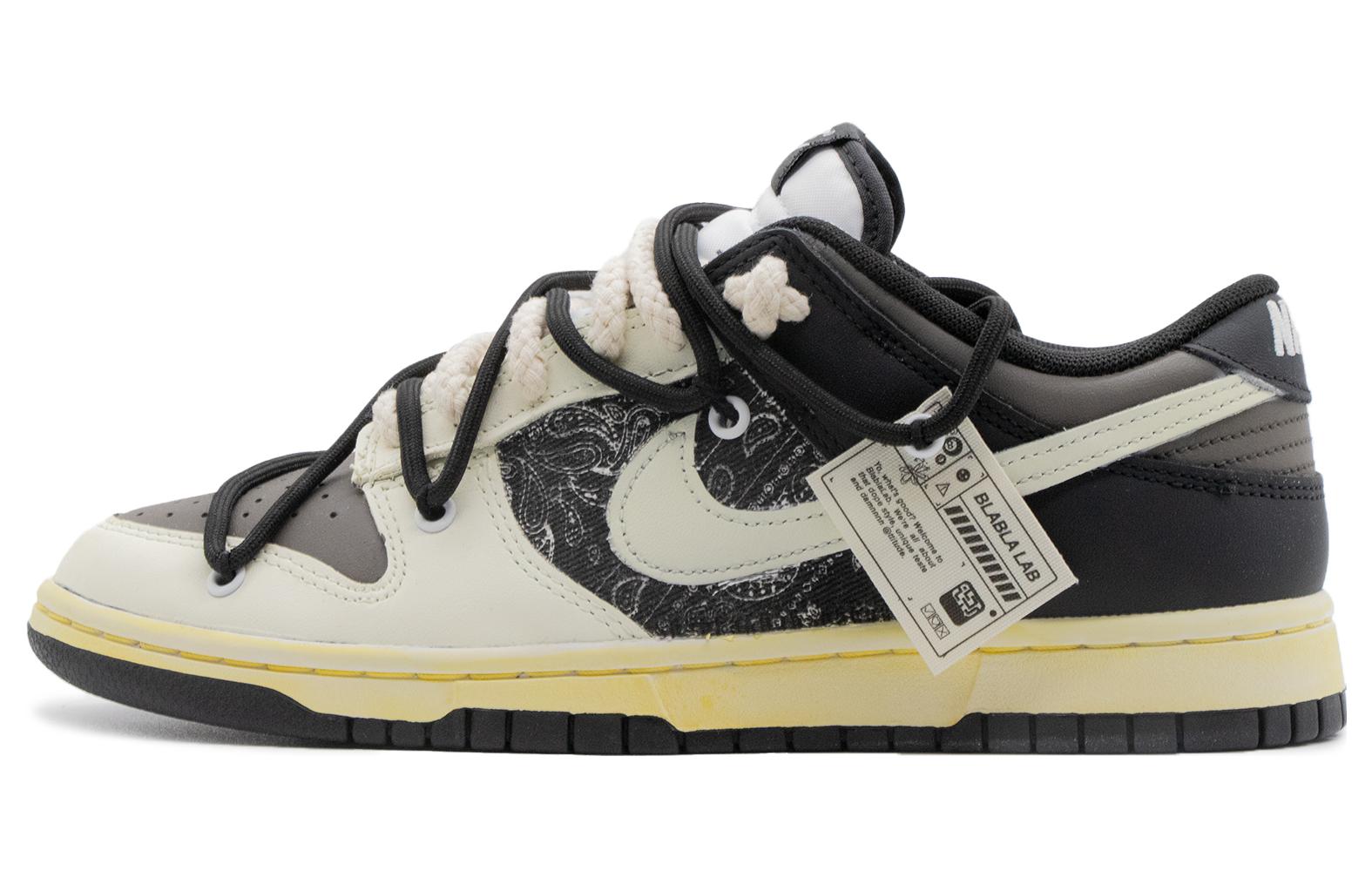 [Custom Shoes] Nike Dunk Low Retro 'Paisley Deconstructed Vintage Black White'