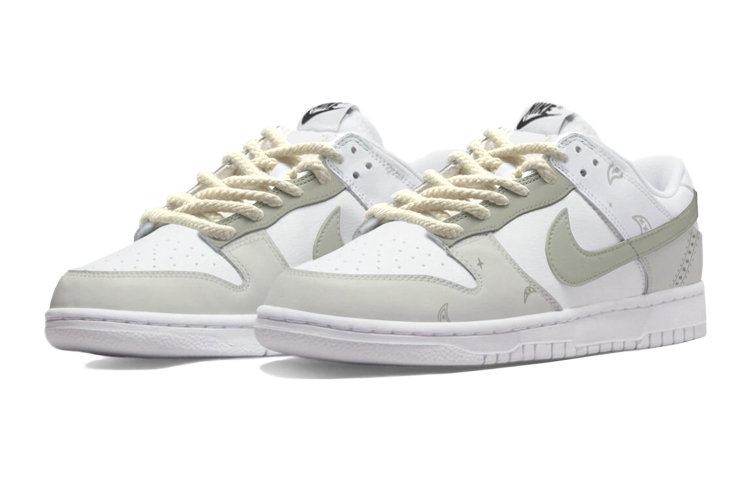 Lookbook [Sneakers Kustom] Nike Dunk Low Retro 'Paisley Hijau-Putih' DJ6188-101(TeamS-叶子涂鸦清新绿)