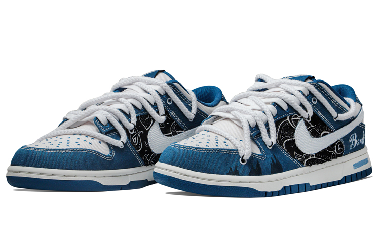 Lookbook 나이키 덩크 로우 레트로 '페이즐리 블루' (커스텀) DV0834-101(Team34-腰果花工业蓝)