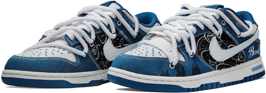 나이키 덩크 로우 레트로 '페이즐리 블루' (커스텀) DV0834-101(Team34-腰果花工业蓝) Lookbook 나이키 덩크 로우 레트로 '페이즐리 블루' (커스텀) DV0834-101(Team34-腰果花工业蓝)