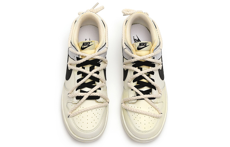 Shop [Kasual Kasut] Nike Dunk Low Retro 'Krim Kelapa Sawit-Hitam-Kelabu' DJ6188-101(Team15-气泡水母椰树)