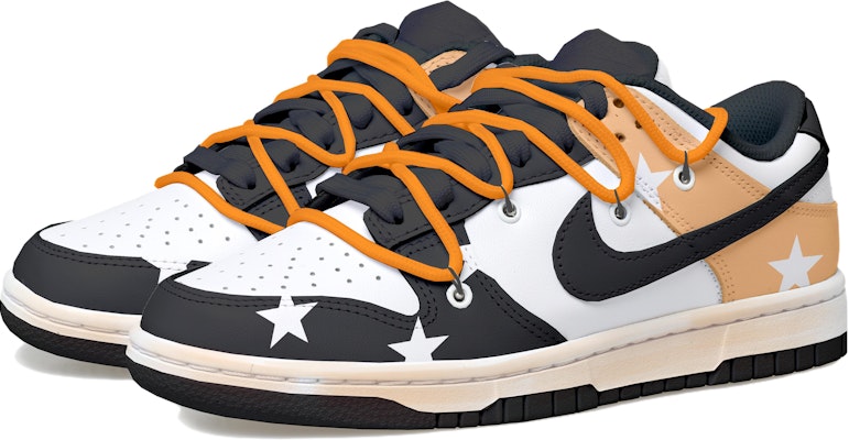 【訂製球鞋】 Nike Dunk Low Retro 熊貓 星星 解構鞋帶 做舊Vibe風色 復古 低幫 板鞋 男款 黑橙 Lookbook 【訂製球鞋】 Nike Dunk Low Retro 熊貓 星星 解構鞋帶 做舊Vibe風色 復古 低幫 板鞋 男款 黑橙