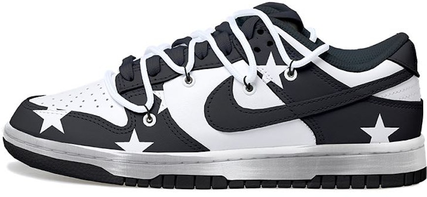 【定制球鞋】 Nike Dunk Low Retro 熊貓 星星 解構鞋帶 做舊Vibe風 復古 低幫 板鞋 男款 黑白 Buy 【定制球鞋】 Nike Dunk Low Retro 熊貓 星星 解構鞋帶 做舊Vibe風 復古 低幫 板鞋 男款 黑白