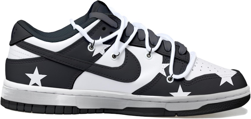 【定制球鞋】 Nike Dunk Low Retro 熊貓 星星 解構鞋帶 做舊Vibe風 復古 低幫 板鞋 男款 黑白 Order 【定制球鞋】 Nike Dunk Low Retro 熊貓 星星 解構鞋帶 做舊Vibe風 復古 低幫 板鞋 男款 黑白