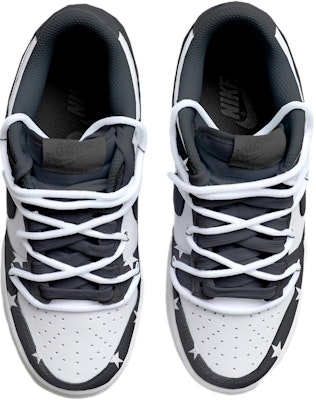 【定制球鞋】 Nike Dunk Low Retro 熊貓 星星 解構鞋帶 做舊Vibe風 復古 低幫 板鞋 男款 黑白 Shop 【定制球鞋】 Nike Dunk Low Retro 熊貓 星星 解構鞋帶 做舊Vibe風 復古 低幫 板鞋 男款 黑白