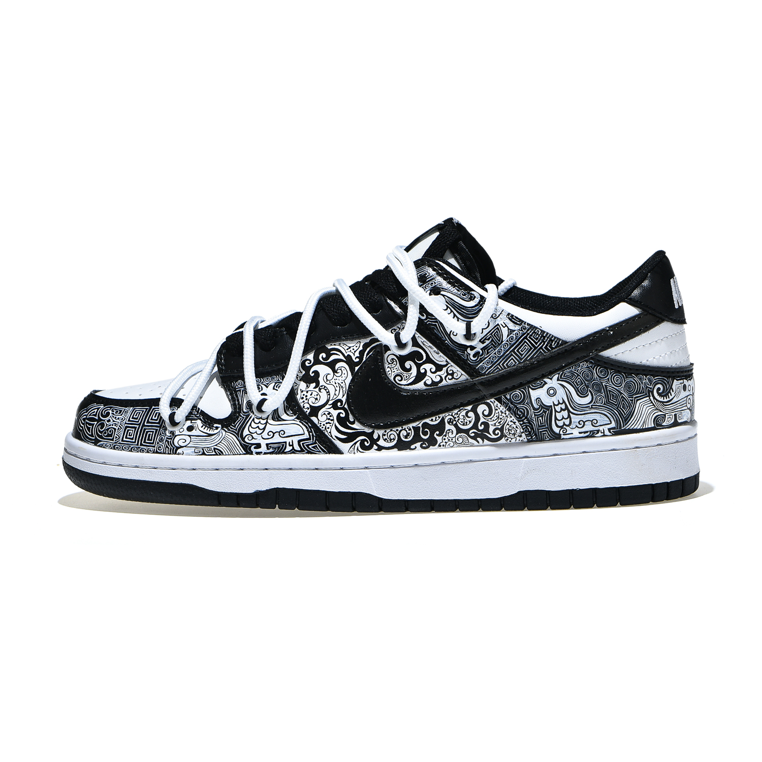 Buy [Sepatu Custom] Nike Dunk Low Retro 'Panda Graffiti' DD1391-100(Team23-男款青铜器黑白)