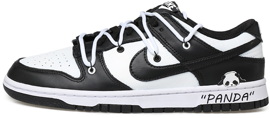 【定製球鞋】 Nike Dunk Low Retro HR製造 "Black" Vibe風 熊貓 解構鞋帶 塗鴉 低幫 板鞋 男款 黑白 特殊鞋盒 Buy 【定製球鞋】 Nike Dunk Low Retro HR製造 "Black" Vibe風 熊貓 解構鞋帶 塗鴉 低幫 板鞋 男款 黑白 特殊鞋盒