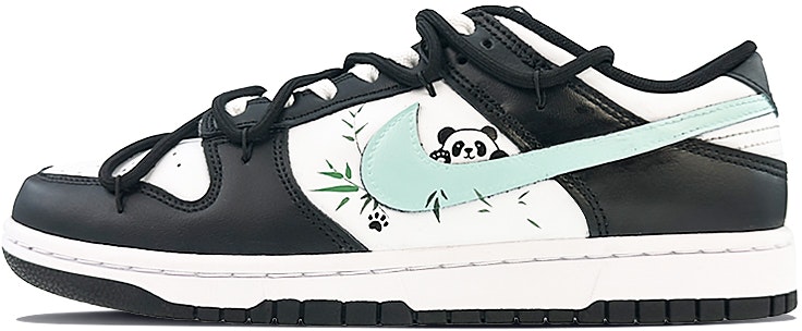 custom-shoes-nike-dunk-low-retro-panda-jade-green