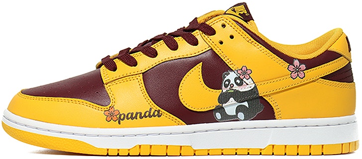 custom-shoes-nike-dunk-low-retro-panda-little-red-flower