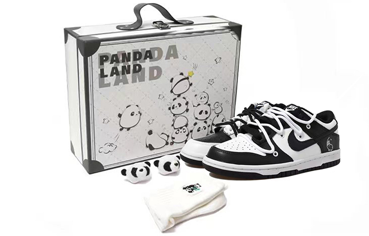 Buy [Kasut Custom] Nike Dunk Low Retro 'Panda Vibe Tai Chi Laces Dekonstruksi' DJ6188-002(Team拾玖-男款太极S-BOX)