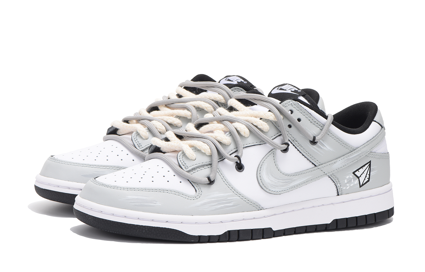 Lookbook 【定製球鞋】 Nike Dunk Low Retro 紙飛機 老化 解構 高街 低筒 板鞋 男款 灰色